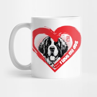 I Love My Saint Bernard - Rescue dog - I Love my dog Mug